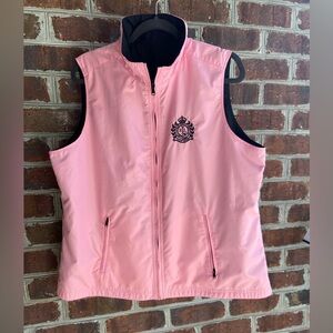 Lauren, Ralph Lauren Women’s Pink and Black Reversible Vest, Size 1X